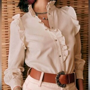 NWT Sezane Eva top. Ecru color. Never worn. Size 38. US size 6